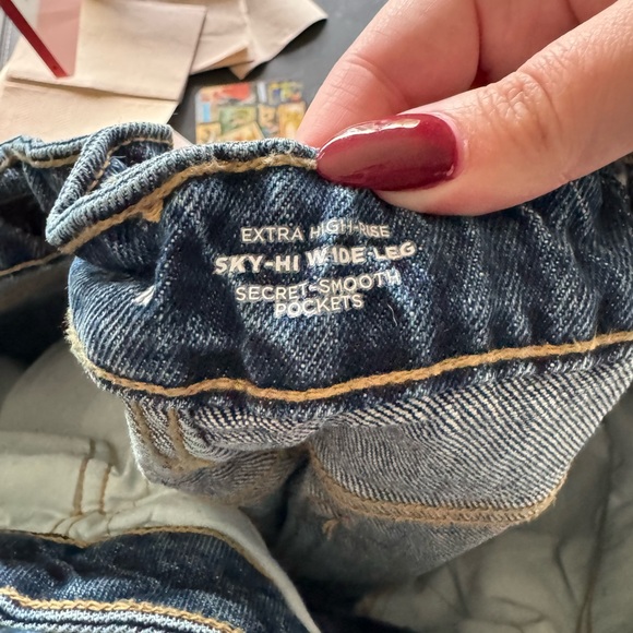 Old Navy Extra High Rise Sky High Wide Leg Jeans size 18 CUSTOM WAISTBAND - Picture 3 of 6